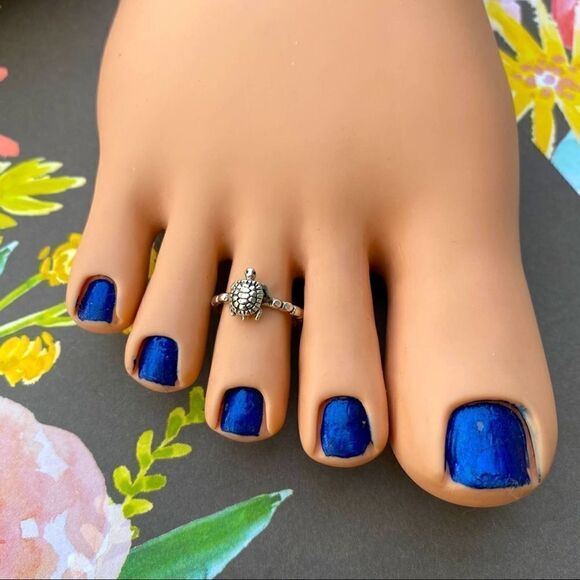 Turtle Sterling Silver Toe Ring Midi Ring - Picture 1 of 3